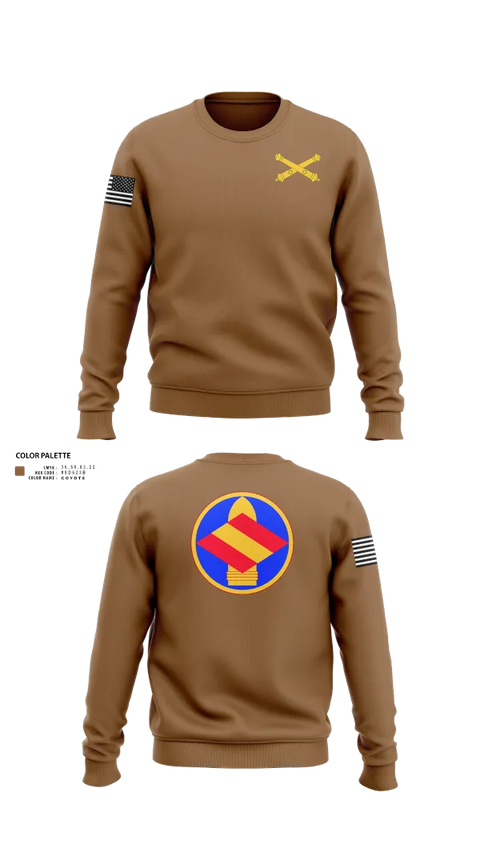 Crew Neck Sweatshirt, HQ 142 FA BDE, National Guard, Teamtime, Team time, sublimation, custom sports apparel, team uniforms, spirit wear, spiritwear, sports uniforms, custom shirts, team store, custom team store, fundraiser sports, apparel fundraiser