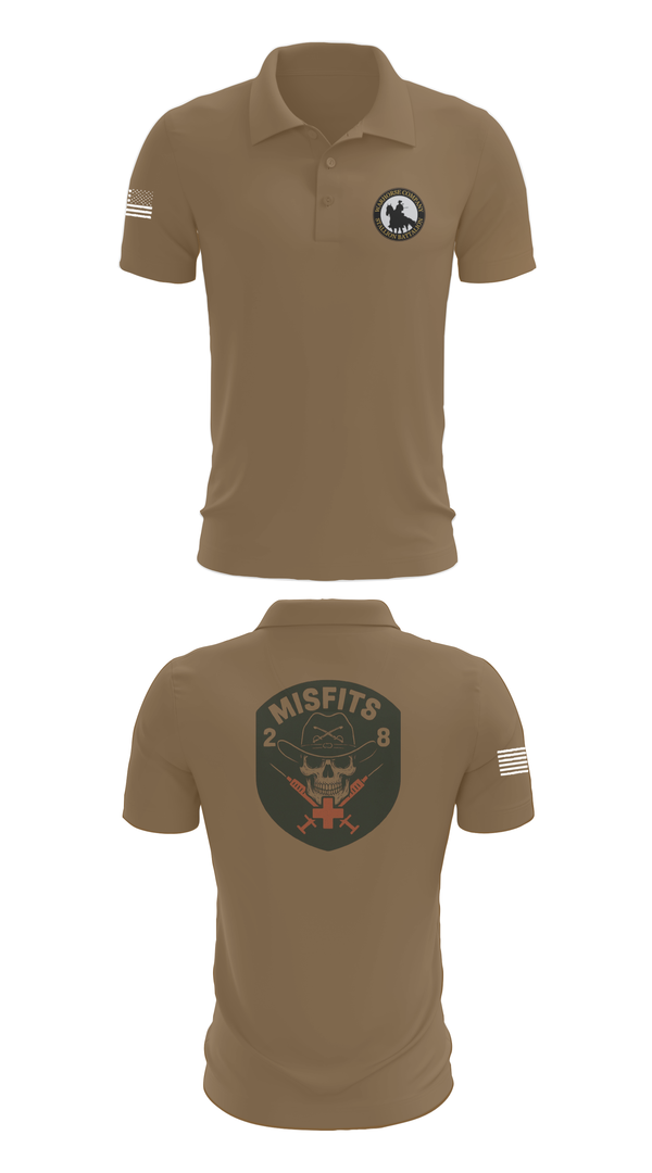 Short Sleeve Performance Polo, 2-8 Cav, HHC, Medic Platoon, , Teamtime, Team time, sublimation, custom sports apparel, team uniforms, spirit wear, spiritwear, sports uniforms, custom shirts, team store, custom team store, fundraiser sports, apparel fundraiser