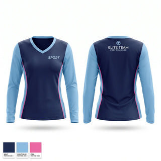 Womens Long Sleeve Vneck Shirt, La Plata Lady Warriors, Women's Basketball, Teamtime, Team time, sublimation, custom sports apparel, team uniforms, spirit wear, spiritwear, sports uniforms, custom shirts, team store, custom team store, fundraiser sports, apparel fundraiser