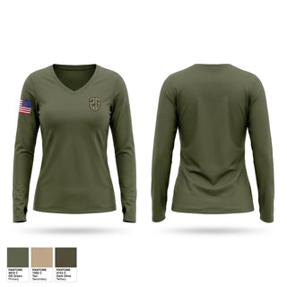 Womens Long Sleeve Vneck Shirt, Region 8 S.O.G., Police, Teamtime, Team time, sublimation, custom sports apparel, team uniforms, spirit wear, spiritwear, sports uniforms, custom shirts, team store, custom team store, fundraiser sports, apparel fundraiser