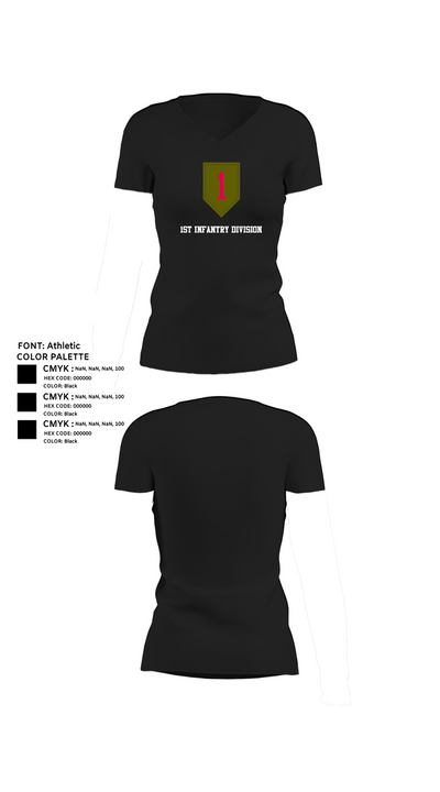 1st Infantry Division 14744110 Women's Short Sleeve V-neck Shirt - 24