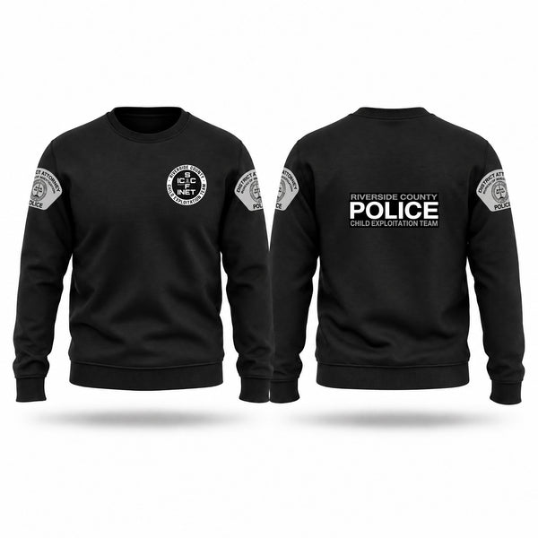 Crew Neck Sweatshirt, Riverside County Child Exploitation Team, Police, Teamtime, Team time, sublimation, custom sports apparel, team uniforms, spirit wear, spiritwear, sports uniforms, custom shirts, team store, custom team store, fundraiser sports, apparel fundraiser