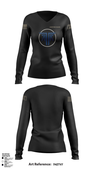 Womens Long Sleeve Vneck Shirt, Rooftop Rangers, Army, Teamtime, Team time, sublimation, custom sports apparel, team uniforms, spirit wear, spiritwear, sports uniforms, custom shirts, team store, custom team store, fundraiser sports, apparel fundraiser