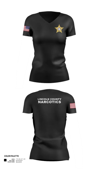 Womens Short Sleeve Vneck Shirt, Lincoln County Narcotics, Police, Teamtime, Team time, sublimation, custom sports apparel, team uniforms, spirit wear, spiritwear, sports uniforms, custom shirts, team store, custom team store, fundraiser sports, apparel fundraiser