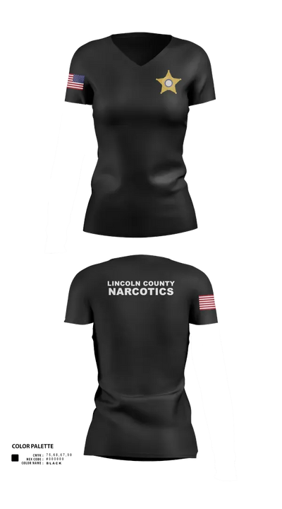 Lincoln County Narcotics 81046896 Women's Short Sleeve V-neck Shirt - 21