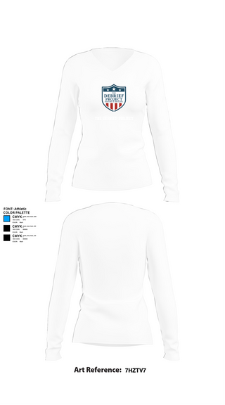 Womens Long Sleeve Vneck Shirt, The Debrief Project, , Teamtime, Team time, sublimation, custom sports apparel, team uniforms, spirit wear, spiritwear, sports uniforms, custom shirts, team store, custom team store, fundraiser sports, apparel fundraiser