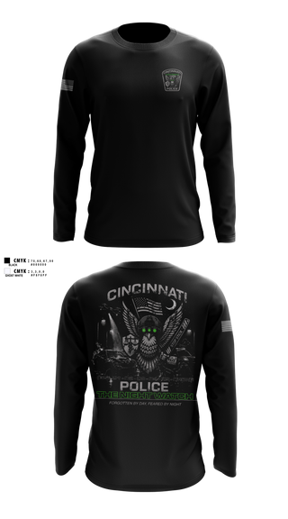 Long Sleeve Performance Shirt, Cincinnati Police Night Shift, Police, Teamtime, Team time, sublimation, custom sports apparel, team uniforms, spirit wear, spiritwear, sports uniforms, custom shirts, team store, custom team store, fundraiser sports, apparel fundraiser