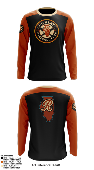 Long Sleeve Performance Shirt, Rivalry Baseball Club, Baseball, Teamtime, Team time, sublimation, custom sports apparel, team uniforms, spirit wear, spiritwear, sports uniforms, custom shirts, team store, custom team store, fundraiser sports, apparel fundraiser