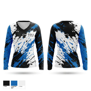 Womens Long Sleeve Vneck Shirt, TruSplit performance, Track & Field, Teamtime, Team time, sublimation, custom sports apparel, team uniforms, spirit wear, spiritwear, sports uniforms, custom shirts, team store, custom team store, fundraiser sports, apparel fundraiser