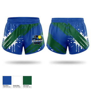 Womens Shorts, Capital Area Mainiacs, Softball, Teamtime, Team time, sublimation, custom sports apparel, team uniforms, spirit wear, spiritwear, sports uniforms, custom shirts, team store, custom team store, fundraiser sports, apparel fundraiser