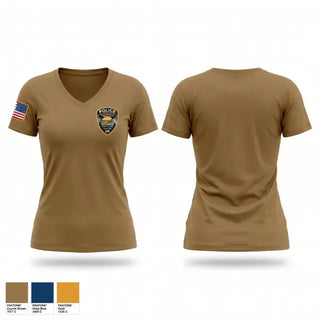 Womens Short Sleeve Vneck Shirt, Gore Police Department, Police, Teamtime, Team time, sublimation, custom sports apparel, team uniforms, spirit wear, spiritwear, sports uniforms, custom shirts, team store, custom team store, fundraiser sports, apparel fundraiser