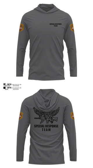 Long Sleeve hooded sunshirt, Special Response Team, Police, Teamtime, Team time, sublimation, custom sports apparel, team uniforms, spirit wear, spiritwear, sports uniforms, custom shirts, team store, custom team store, fundraiser sports, apparel fundraiser