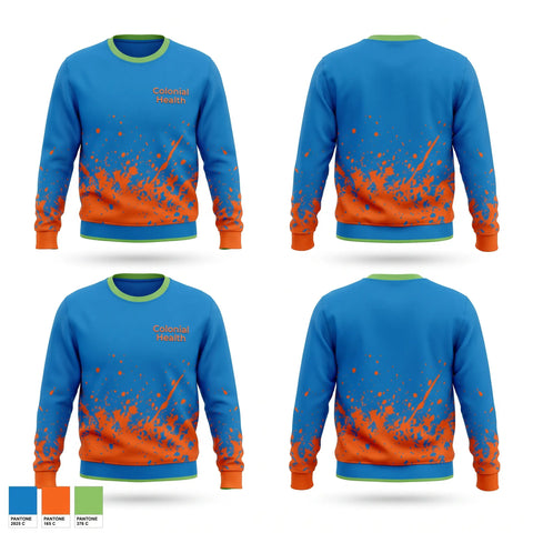 Crew Neck Sweatshirt, Colonial Health, , Teamtime, Team time, sublimation, custom sports apparel, team uniforms, spirit wear, spiritwear, sports uniforms, custom shirts, team store, custom team store, fundraiser sports, apparel fundraiser