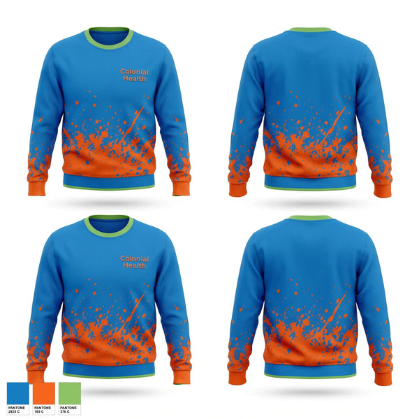Crew Neck Sweatshirt, Colonial Health, , Teamtime, Team time, sublimation, custom sports apparel, team uniforms, spirit wear, spiritwear, sports uniforms, custom shirts, team store, custom team store, fundraiser sports, apparel fundraiser