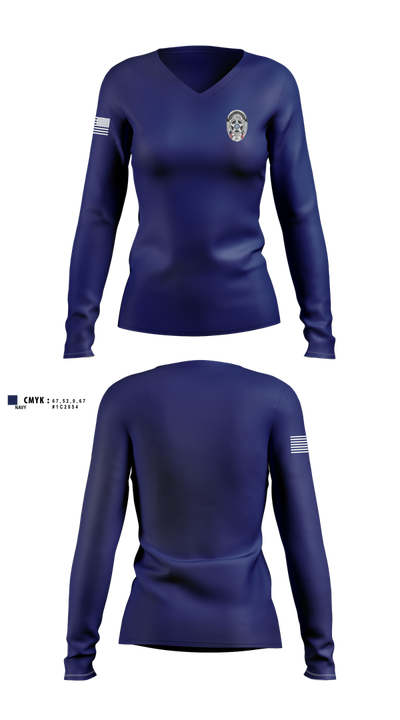 Canton Police Department 67540830 Women's Long Sleeve V-neck Shirt - 100