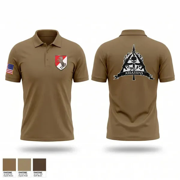 Short Sleeve Performance Polo, 1/11 ACR Assassin Troop, Army, Teamtime, Team time, sublimation, custom sports apparel, team uniforms, spirit wear, spiritwear, sports uniforms, custom shirts, team store, custom team store, fundraiser sports, apparel fundraiser