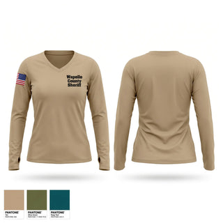 Womens Long Sleeve Vneck Shirt, Wapello County Sheriff, Police, Teamtime, Team time, sublimation, custom sports apparel, team uniforms, spirit wear, spiritwear, sports uniforms, custom shirts, team store, custom team store, fundraiser sports, apparel fundraiser