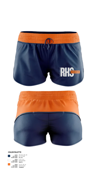 Womens Shorts, Romeoville Cheer, Cheer, Teamtime, Team time, sublimation, custom sports apparel, team uniforms, spirit wear, spiritwear, sports uniforms, custom shirts, team store, custom team store, fundraiser sports, apparel fundraiser