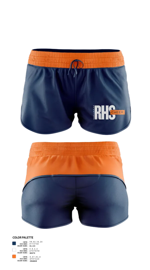 Womens Shorts, Romeoville Cheer, Cheer, Teamtime, Team time, sublimation, custom sports apparel, team uniforms, spirit wear, spiritwear, sports uniforms, custom shirts, team store, custom team store, fundraiser sports, apparel fundraiser
