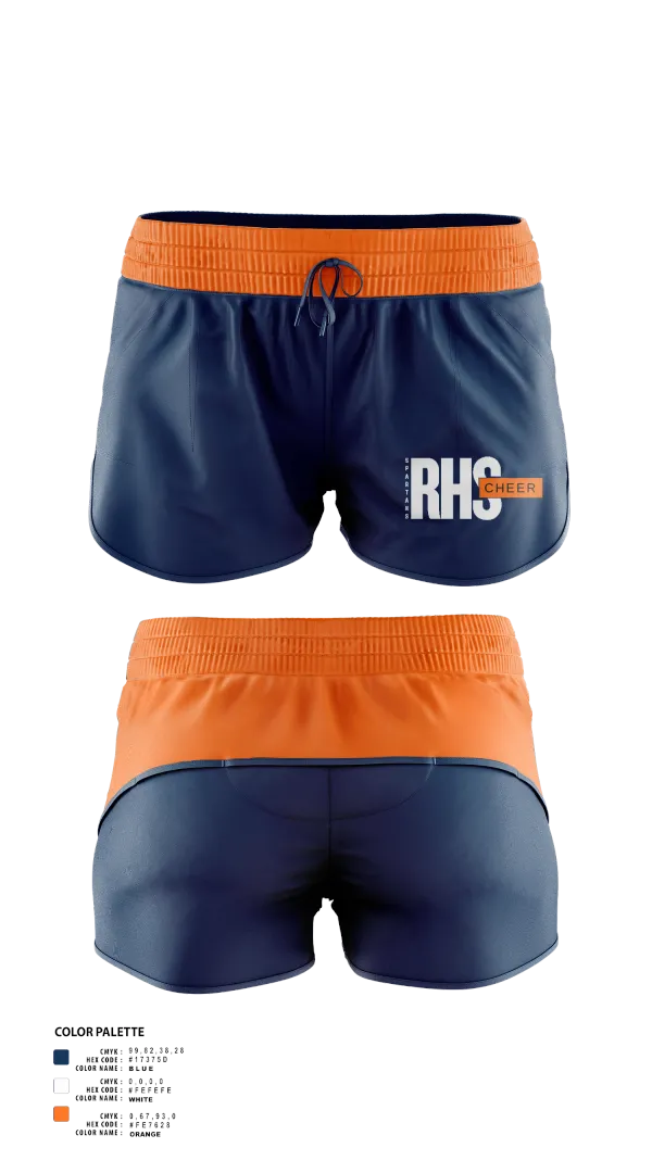 Womens Shorts, Romeoville Cheer, Cheer, Teamtime, Team time, sublimation, custom sports apparel, team uniforms, spirit wear, spiritwear, sports uniforms, custom shirts, team store, custom team store, fundraiser sports, apparel fundraiser