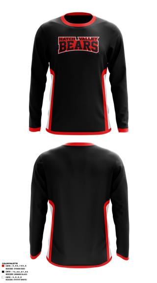 Long Sleeve Performance Shirt, Hatch Valley Bears, Men's Basketball, Teamtime, Team time, sublimation, custom sports apparel, team uniforms, spirit wear, spiritwear, sports uniforms, custom shirts, team store, custom team store, fundraiser sports, apparel fundraiser