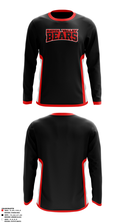 Long Sleeve Performance Shirt, Hatch Valley Bears, Men's Basketball, Teamtime, Team time, sublimation, custom sports apparel, team uniforms, spirit wear, spiritwear, sports uniforms, custom shirts, team store, custom team store, fundraiser sports, apparel fundraiser