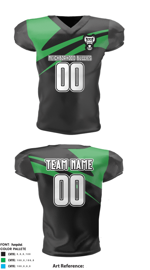 Football Jersey, Neighborhood Bullies, Football, Teamtime, Team time, sublimation, custom sports apparel, team uniforms, spirit wear, spiritwear, sports uniforms, custom shirts, team store, custom team store, fundraiser sports, apparel fundraiser