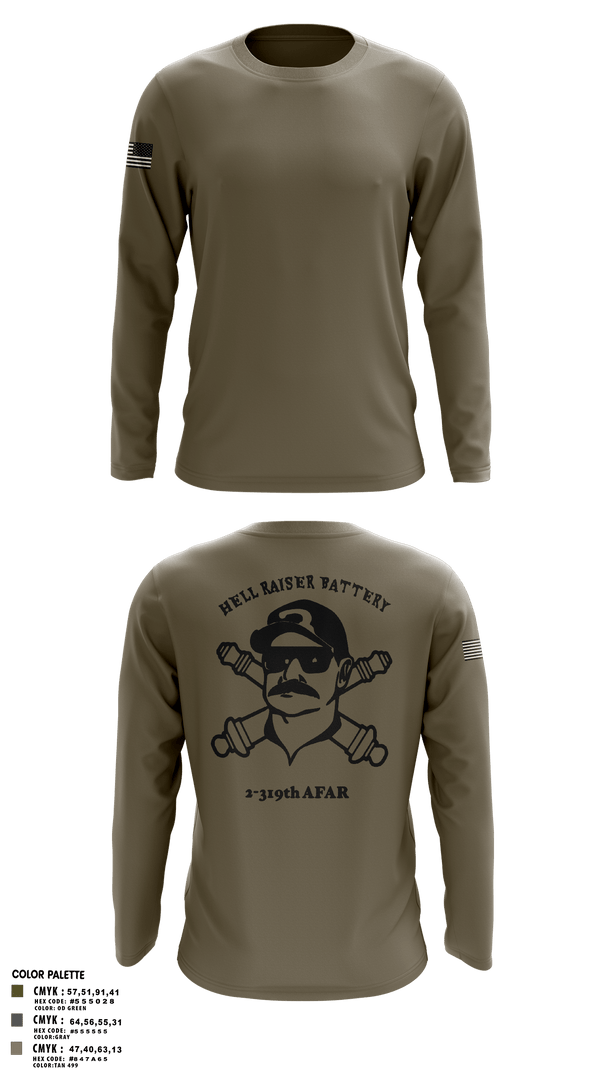 Long Sleeve Performance Shirt, HHB 2-319 AFAR, Army, Teamtime, Team time, sublimation, custom sports apparel, team uniforms, spirit wear, spiritwear, sports uniforms, custom shirts, team store, custom team store, fundraiser sports, apparel fundraiser