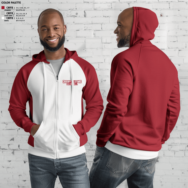 Zip Hoodie, Crosby Allstars, Baseball, Teamtime, Team time, sublimation, custom sports apparel, team uniforms, spirit wear, spiritwear, sports uniforms, custom shirts, team store, custom team store, fundraiser sports, apparel fundraiser