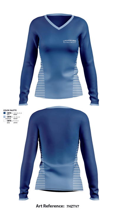 Lancaster lobos 88773901 Women's Long Sleeve V-neck Shirt - 1