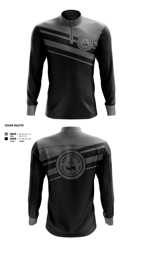 Quarter Zip Jacket, Grey Harbor Executive ProtectionGrey Harbor Executive Protection, , Teamtime, Team time, sublimation, custom sports apparel, team uniforms, spirit wear, spiritwear, sports uniforms, custom shirts, team store, custom team store, fundraiser sports, apparel fundraiser