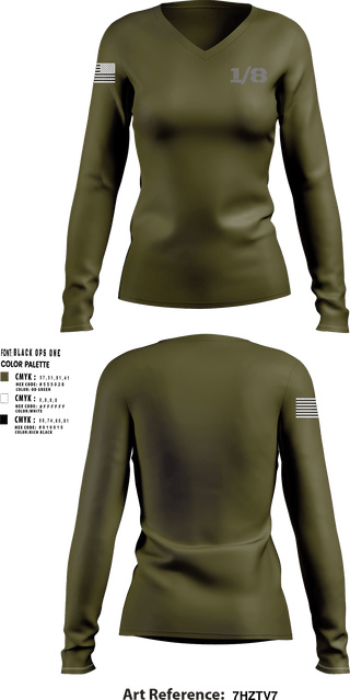 Women's Long Sleeve Vneck Shirt, 1/8, Marines, Teamtime, Team time, sublimation, custom sports apparel, team uniforms, spirit wear, spiritwear, sports uniforms, custom shirts, team store, custom team store, fundraiser sports, apparel fundraiser