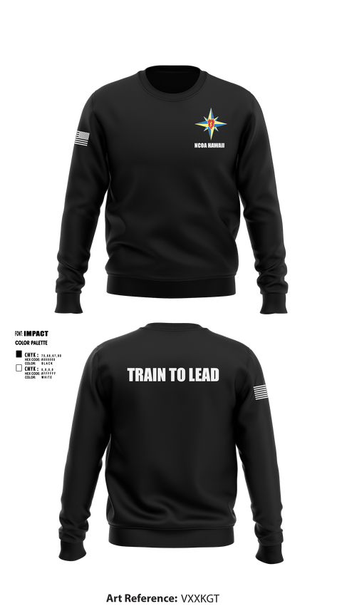 Crew Neck Sweatshirt, NCOA Hawaii, Army, Teamtime, Team time, sublimation, custom sports apparel, team uniforms, spirit wear, spiritwear, sports uniforms, custom shirts, team store, custom team store, fundraiser sports, apparel fundraiser