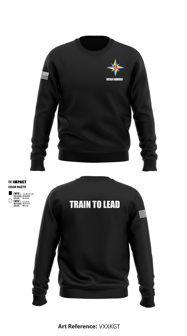 Crew Neck Sweatshirt, NCOA Hawaii, Army, Teamtime, Team time, sublimation, custom sports apparel, team uniforms, spirit wear, spiritwear, sports uniforms, custom shirts, team store, custom team store, fundraiser sports, apparel fundraiser