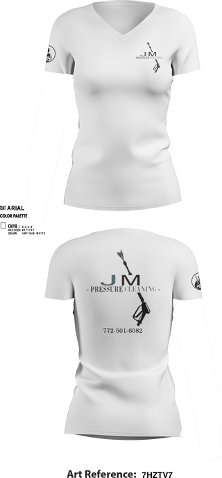 Women's Short Sleeve Vneck Shirt, JM Pressure CleaningJM Pressure Cleaning, , Teamtime, Team time, sublimation, custom sports apparel, team uniforms, spirit wear, spiritwear, sports uniforms, custom shirts, team store, custom team store, fundraiser sports, apparel fundraiser