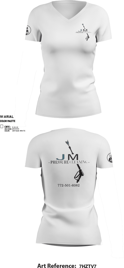 JM Pressure CleaningJM Pressure Cleaning 84707306 Women's Short Sleeve V-neck Shirt - 2