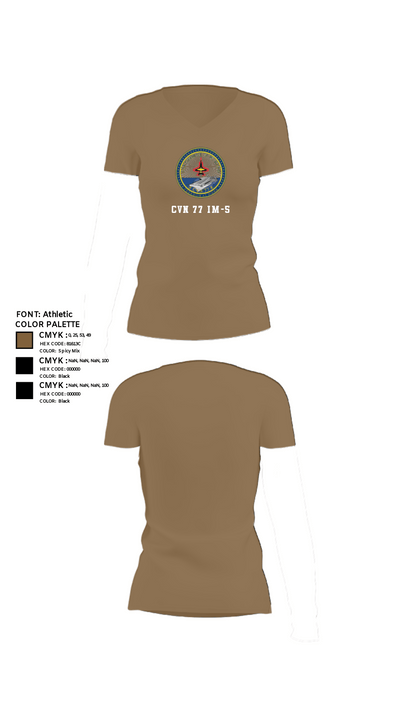 Cvn 77 IM-5 93310864 Women's Short Sleeve V-neck Shirt - 4