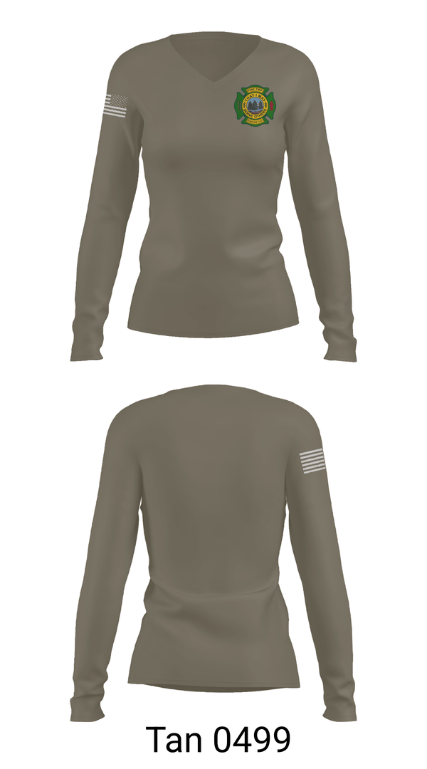 Womens Long Sleeve Vneck Shirt, Pine Township Engine Company, Fire Department, Teamtime, Team time, sublimation, custom sports apparel, team uniforms, spirit wear, spiritwear, sports uniforms, custom shirts, team store, custom team store, fundraiser sports, apparel fundraiser