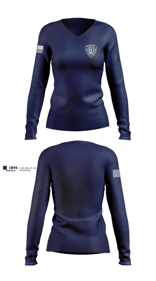 Womens Long Sleeve Vneck Shirt, Port authority Police Department, Police, Teamtime, Team time, sublimation, custom sports apparel, team uniforms, spirit wear, spiritwear, sports uniforms, custom shirts, team store, custom team store, fundraiser sports, apparel fundraiser
