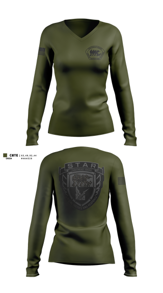 Womens Long Sleeve Vneck Shirt, STAR Team, Police, Teamtime, Team time, sublimation, custom sports apparel, team uniforms, spirit wear, spiritwear, sports uniforms, custom shirts, team store, custom team store, fundraiser sports, apparel fundraiser