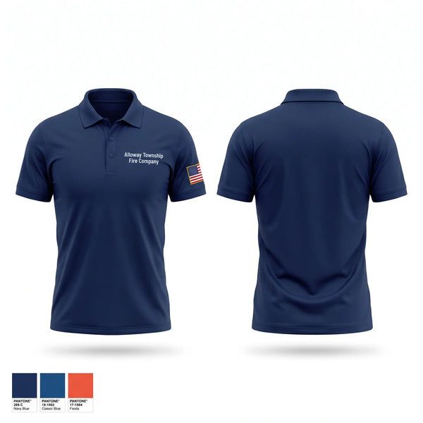 Short Sleeve Performance Polo, Alloway Township Fire Company, Fire Department, Teamtime, Team time, sublimation, custom sports apparel, team uniforms, spirit wear, spiritwear, sports uniforms, custom shirts, team store, custom team store, fundraiser sports, apparel fundraiser