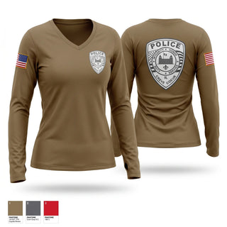 Womens Long Sleeve Vneck Shirt, Creve Coeur Police Dept, Police, Teamtime, Team time, sublimation, custom sports apparel, team uniforms, spirit wear, spiritwear, sports uniforms, custom shirts, team store, custom team store, fundraiser sports, apparel fundraiser