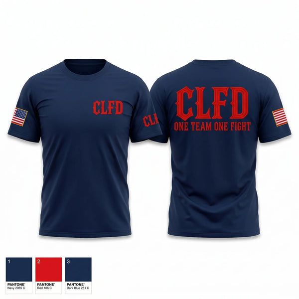 Old School Cotton Feel Shirt, CLFD, Fire Department, Teamtime, Team time, sublimation, custom sports apparel, team uniforms, spirit wear, spiritwear, sports uniforms, custom shirts, team store, custom team store, fundraiser sports, apparel fundraiser
