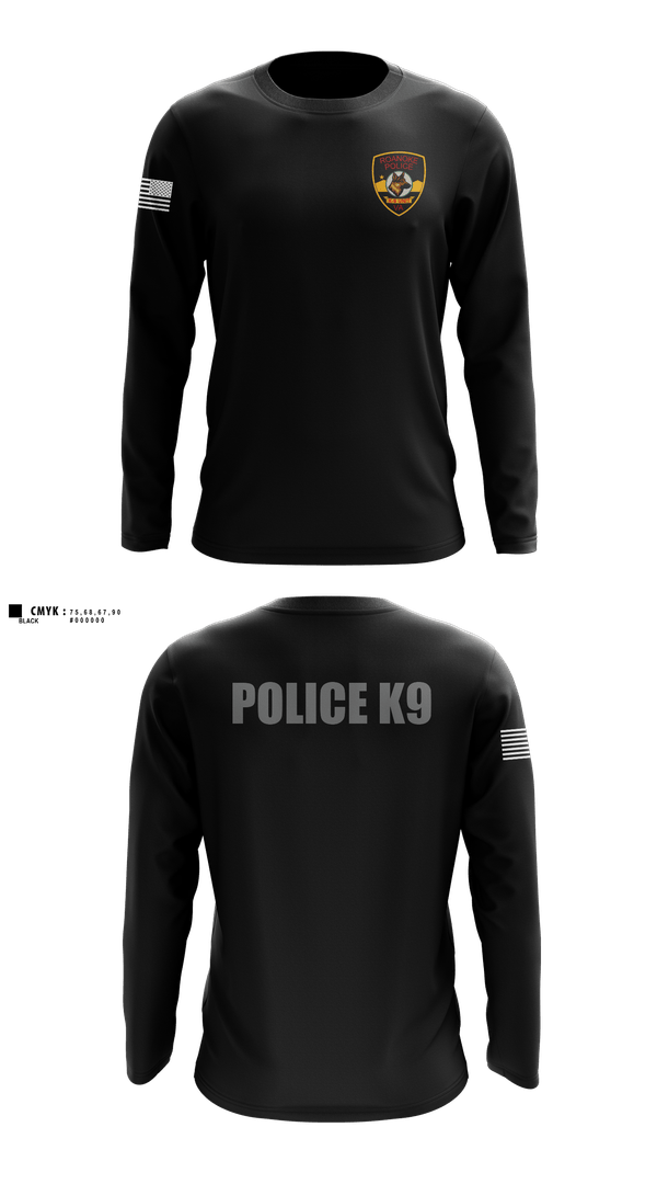 Long Sleeve Performance Shirt, Roanoke K9, Police, Teamtime, Team time, sublimation, custom sports apparel, team uniforms, spirit wear, spiritwear, sports uniforms, custom shirts, team store, custom team store, fundraiser sports, apparel fundraiser