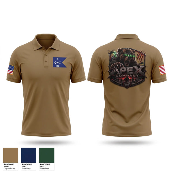 Short Sleeve Performance Polo, A co 2/113th IN, National Guard, Teamtime, Team time, sublimation, custom sports apparel, team uniforms, spirit wear, spiritwear, sports uniforms, custom shirts, team store, custom team store, fundraiser sports, apparel fundraiser