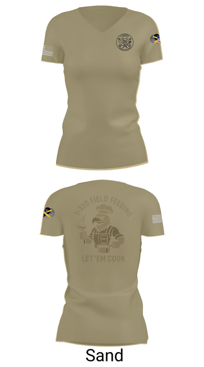 1-320th 33901003 Women's Short Sleeve V-neck Shirt - 88