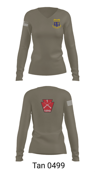 Womens Long Sleeve Vneck Shirt, A co 1/109, National Guard, Teamtime, Team time, sublimation, custom sports apparel, team uniforms, spirit wear, spiritwear, sports uniforms, custom shirts, team store, custom team store, fundraiser sports, apparel fundraiser