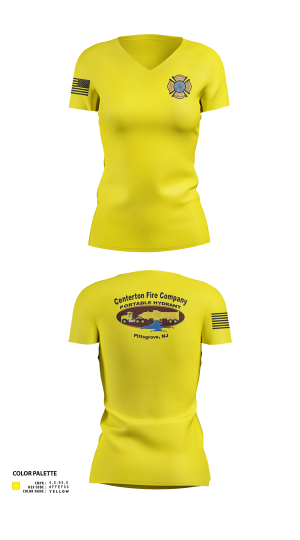 Womens Short Sleeve Vneck Shirt, Centerton fire company, Fire Department, Teamtime, Team time, sublimation, custom sports apparel, team uniforms, spirit wear, spiritwear, sports uniforms, custom shirts, team store, custom team store, fundraiser sports, apparel fundraiser
