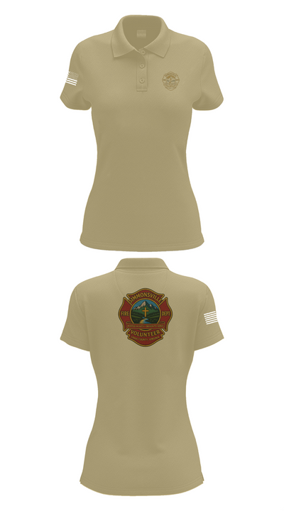 Simmonsville VFD 9385181 Women's Short Sleeve Performance Polo  - 95