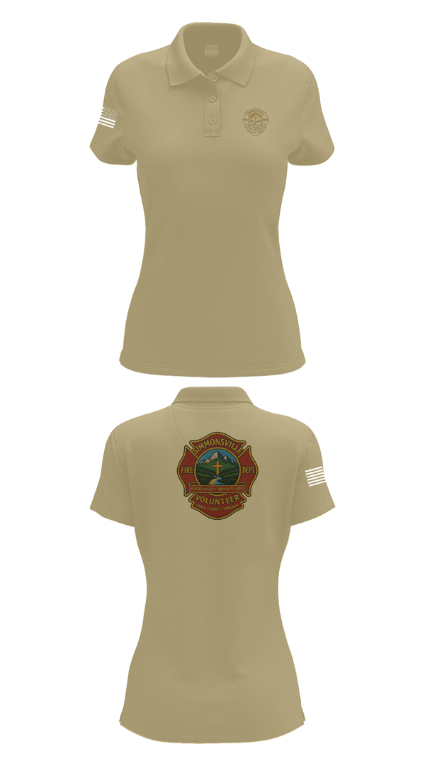Womens Short Sleeve Performance Polo, Simmonsville VFD, , Teamtime, Team time, sublimation, custom sports apparel, team uniforms, spirit wear, spiritwear, sports uniforms, custom shirts, team store, custom team store, fundraiser sports, apparel fundraiser